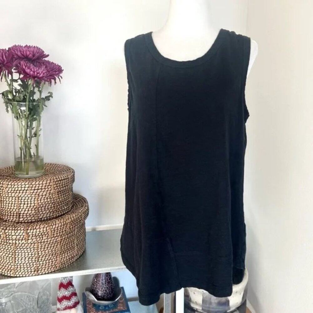 Habitat Black Pieced Cotton Tank Top